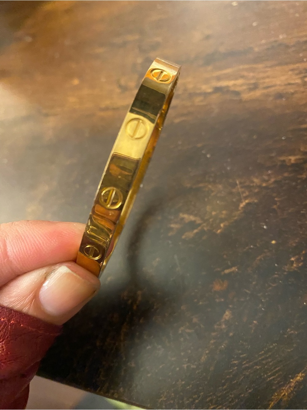 Gold Screw Motif Bangle Bracelet - Women Jewelry